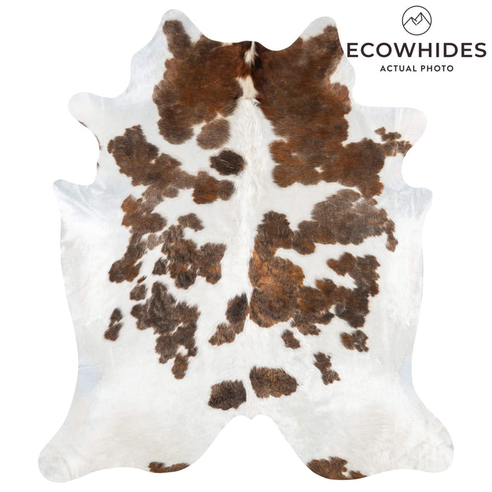 White Tricolor Cowhide Rug Size 7'11" L x 6'11" W 1910