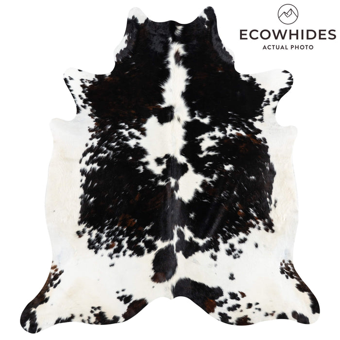Dark Tricolor Cowhide Rug Size 7'11" L x 7'3" W 1912