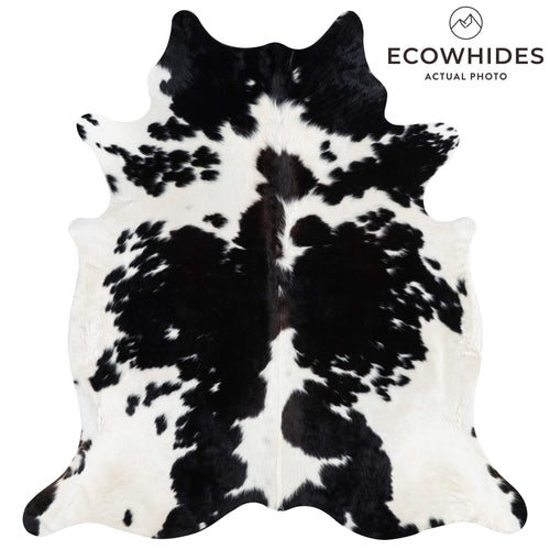 Black and White Cowhide Rug Size 7'9" L x 7'2" W 1915