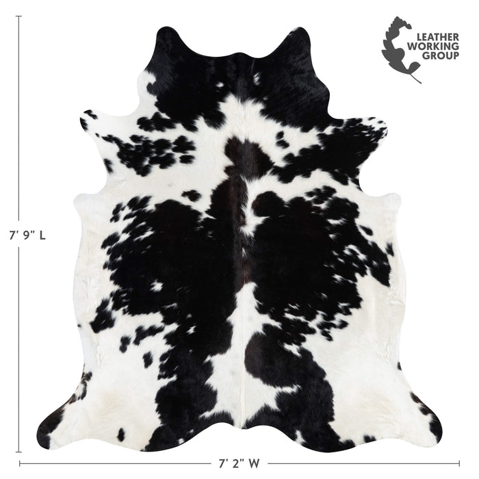Black and White Cowhide Rug Size 7'9" L x 7'2" W 1915