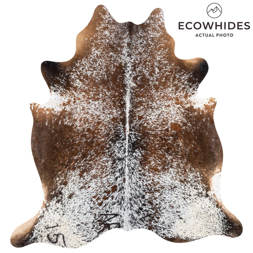 Chocolate and White Cowhide Rug Size 7'2" L x 6'9" W 1919
