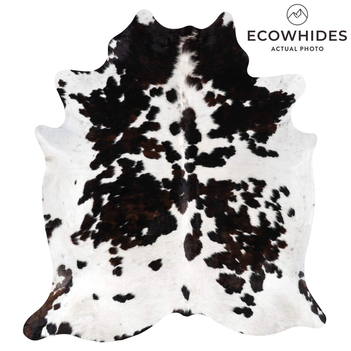 Dark Tricolor Cowhide Rug Size 7'9" L x 6'9" W 1937