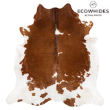 Brown and White Cowhide Rug Size 7'2" L x 6'9" W 1938