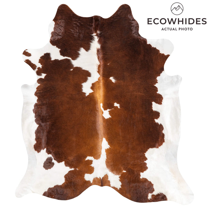 Chocolate and White Cowhide Rug Size 7'5" L x 6'6" W 1948