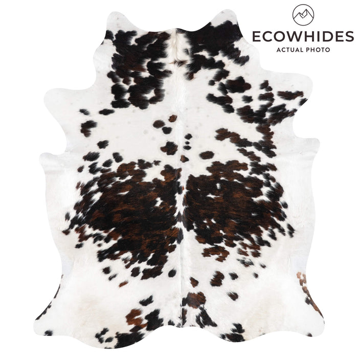 White Tricolor Cowhide Rug Size 7'4" L x 6'4" W 1952
