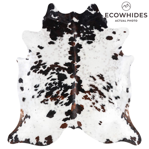White Tricolor Cowhide Rug Size 7'5" L x 6'11" W 1953