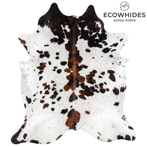 White Tricolor Cowhide Rug Size 8'0" L x 7'1" W 1955