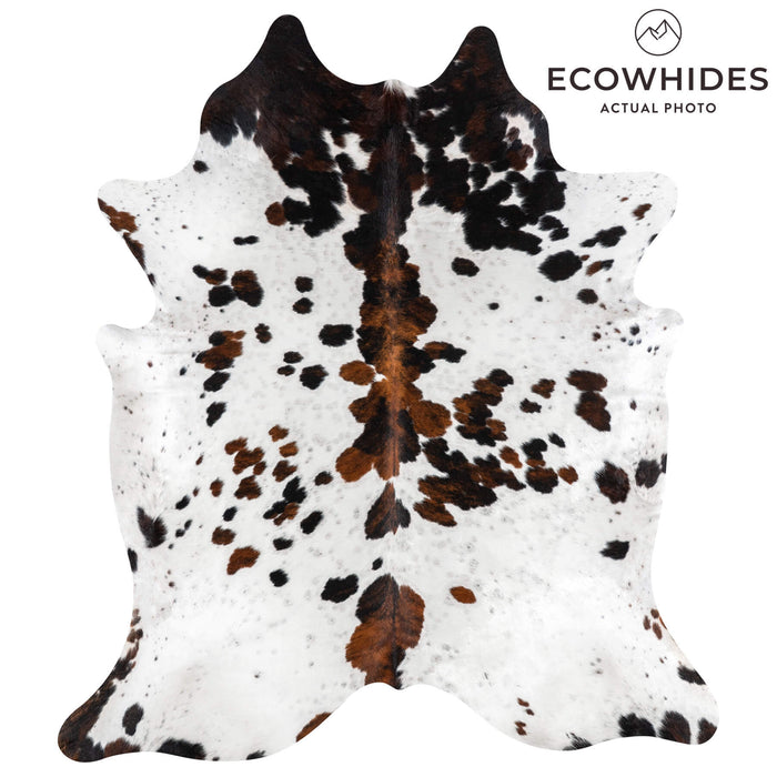 White Tricolor Cowhide Rug Size 8'0" L x 7'1" W 1955