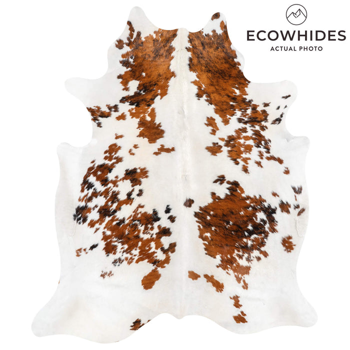 White Tricolor Cowhide Rug Size 7'2" L x 6'0" W 1985