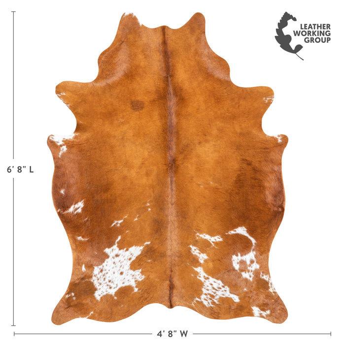 Brown and White Cowhide Rug Size 6'8" L x 4'8" W 1993