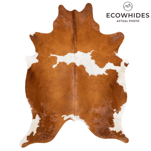 Brown and White Cowhide Rug Size 8'2" L x 6'2" W 1994