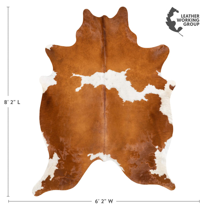 Brown and White Cowhide Rug Size 8'2" L x 6'2" W 1994