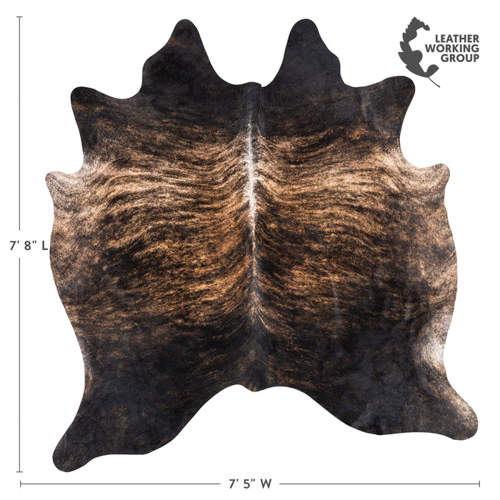 Dark Brindle Cowhide Rug Size 7'8" L x 7'5" W 1995