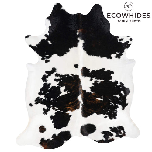 White Tricolor Cowhide Rug Size 7'9" L x 6'7" W 1996