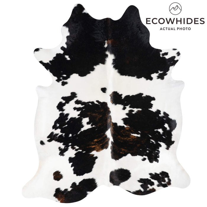 White Tricolor Cowhide Rug Size 7'9" L x 6'7" W 1996