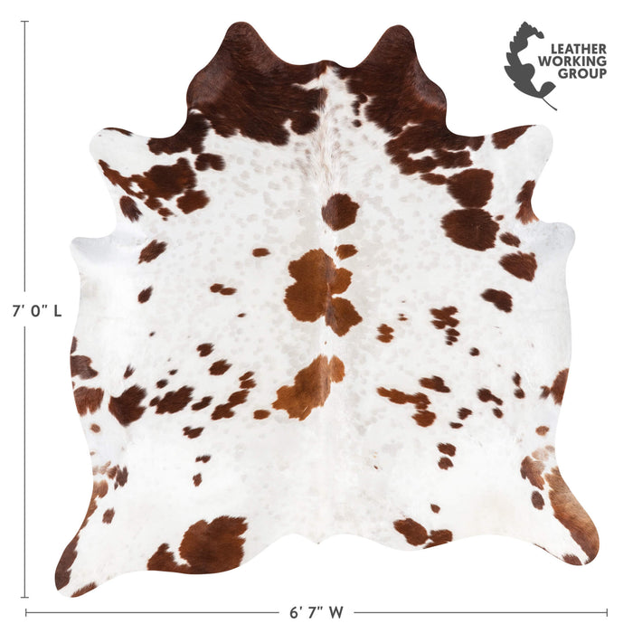 White Tricolor Cowhide Rug Size 7'0" L x 6'7" W 1997