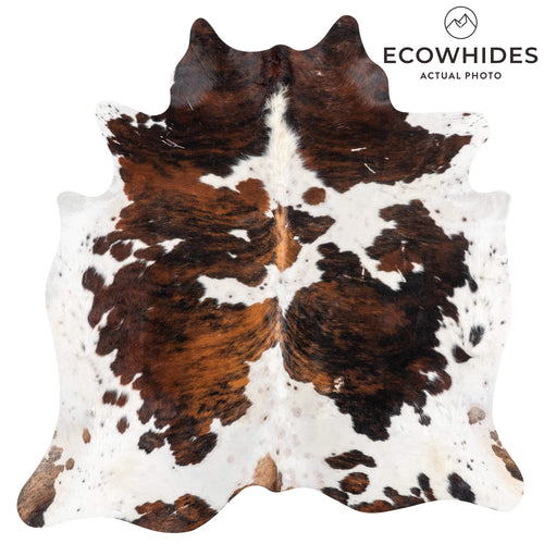Vintage Tricolor Cowhide Rug Size 6'9" L x 6'7" W 2037