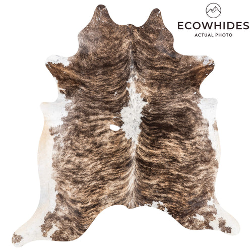 Vintage Brindle Cowhide Rug Size 7'2" L x 6'9" W 2058
