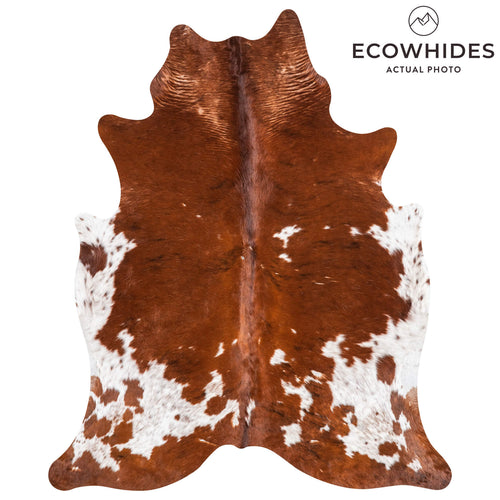 Vintage Tricolor Brindle Mix Cowhide Rug Size 6'10" L x 5'9" W 2096