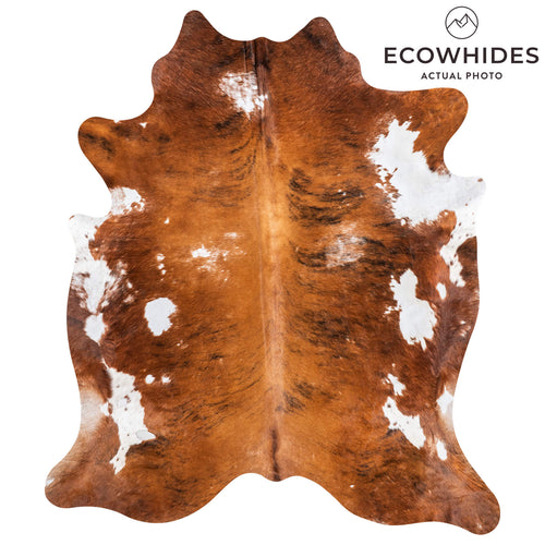 Vintage Brindle Cowhide Rug Size 7'0" L x 6'2" W 2114