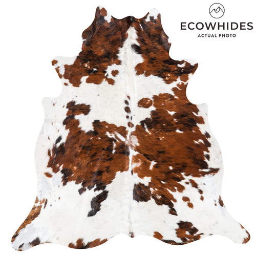 Vintage Tricolor Cowhide Rug Size 6'11" L x 6'5" W 2140