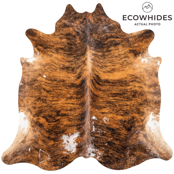 Vintage Brindle Cowhide Rug Size 7'4" L x 7'1" W 2157