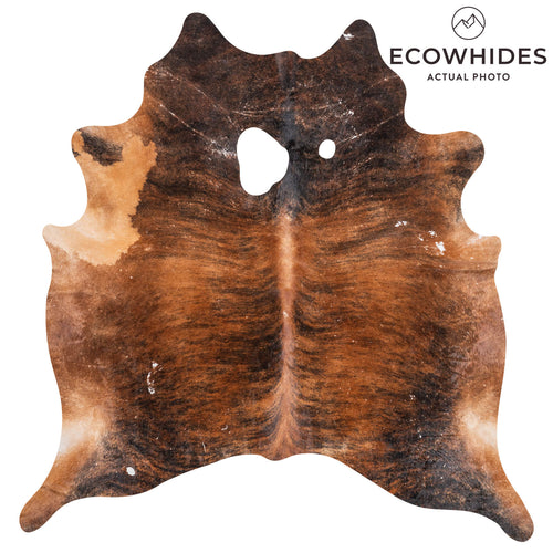 Vintage Brindle Cowhide Rug Size 7'10" L x 7'7" W 2194