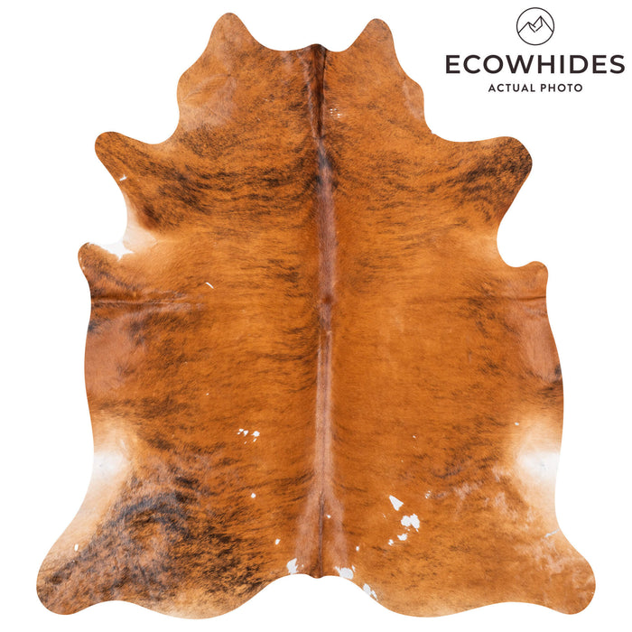 Vintage Brindle Cowhide Rug Size 7'4" L x 6'9" W 2211
