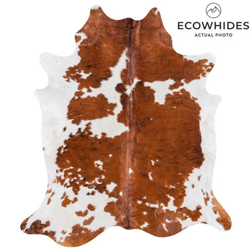 Vintage Tricolor Cowhide Rug Size 7'10" L x 6'9" W 2212