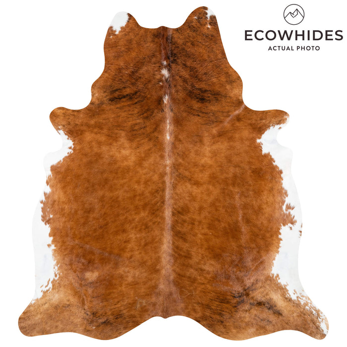 Brazilian Brindle White Belly Cowhide Rug Size 7'7" L x 6'6" W 2307