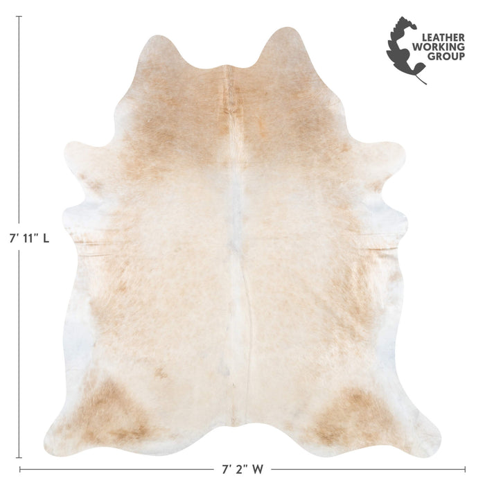 Brazilian Grey Palomino Cowhide Rug Size 7'7" L x 6'6" W 2308