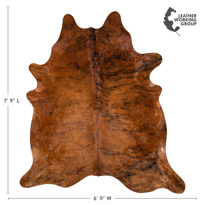 Brazilian Brindle Cowhide Rug Size 7'7" L x 6'6" W 2313