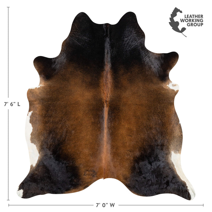Brazilian Mahogany Cowhide Rug Size 7'7" L x 6'6" W 2316