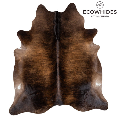 Brazilian Dark Brindle Cowhide Rug Size 7'7" L x 6'6" W 2320