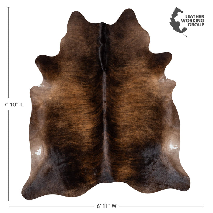 Brazilian Dark Brindle Cowhide Rug Size 7'7" L x 6'6" W 2320