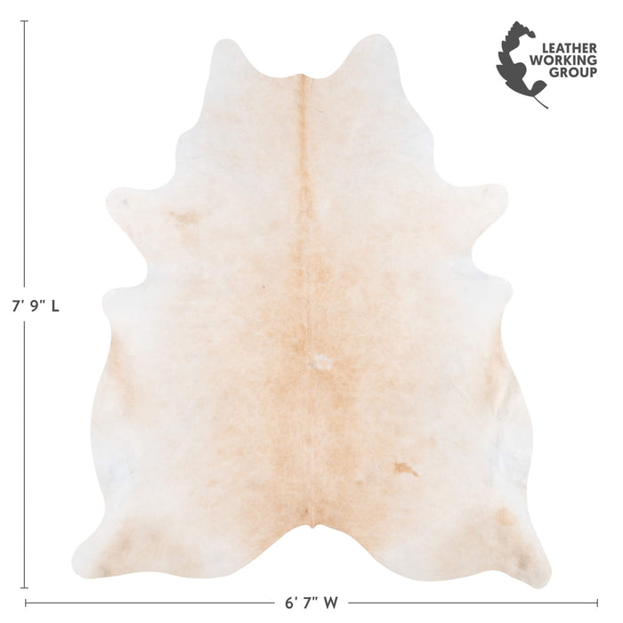 Brazilian Beige Cowhide Rug Size 7'7" L x 6'6" W 2323
