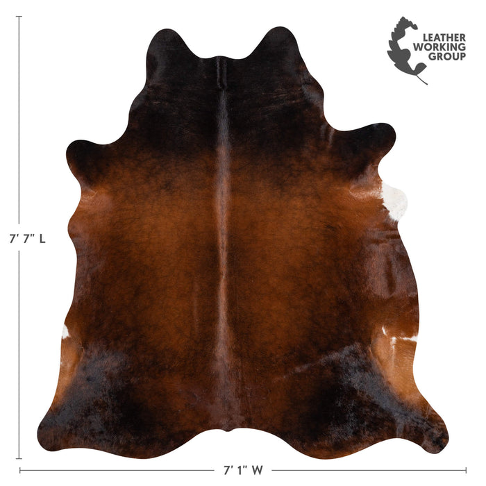 Brazilian Mahogany Cowhide Rug Size 7'7" L x 6'6" W 2325