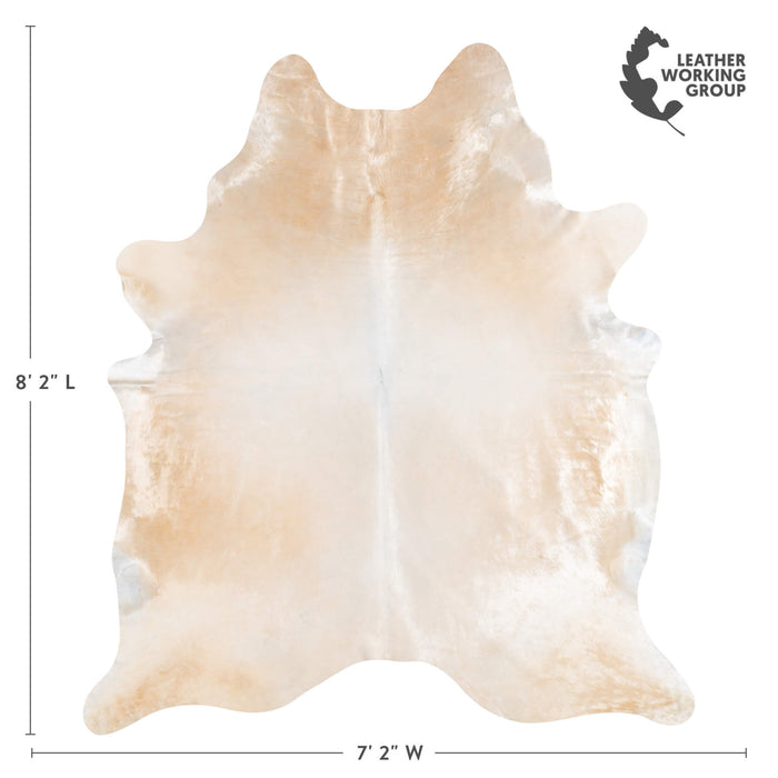 Brazilian Champagne Cowhide Rug Size 7'7" L x 6'6" W 2328