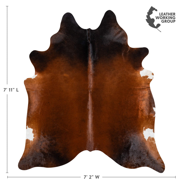 Brazilian Mahogany Cowhide Rug Size 7'7" L x 6'6" W 2331