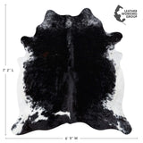 Brazilian Black and White Cowhide Rug Size 7'7" L x 6'6" W 2333