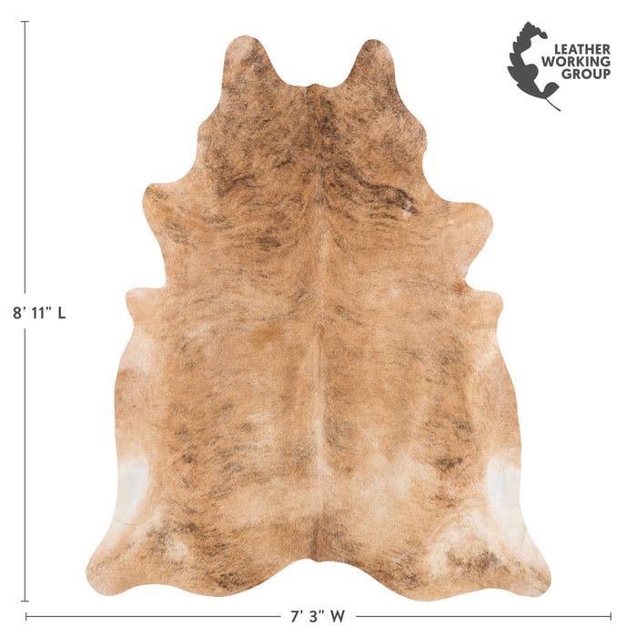 Brazilian Brindle Cowhide Rug Size 7'7" L x 6'6" W 2343