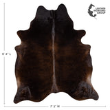 Brazilian Mahogany Cowhide Rug Size 7'7" L x 6'6" W 2344