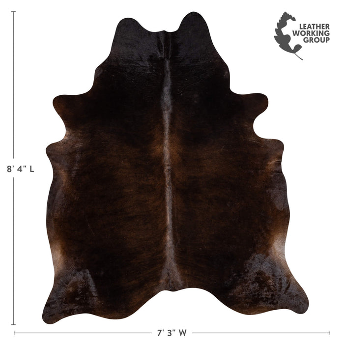 Brazilian Mahogany Cowhide Rug Size 7'7" L x 6'6" W 2344