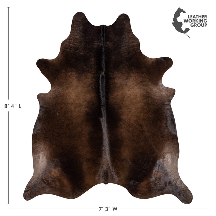 Brazilian Mahogany Cowhide Rug Size 7'7" L x 6'6" W 2346