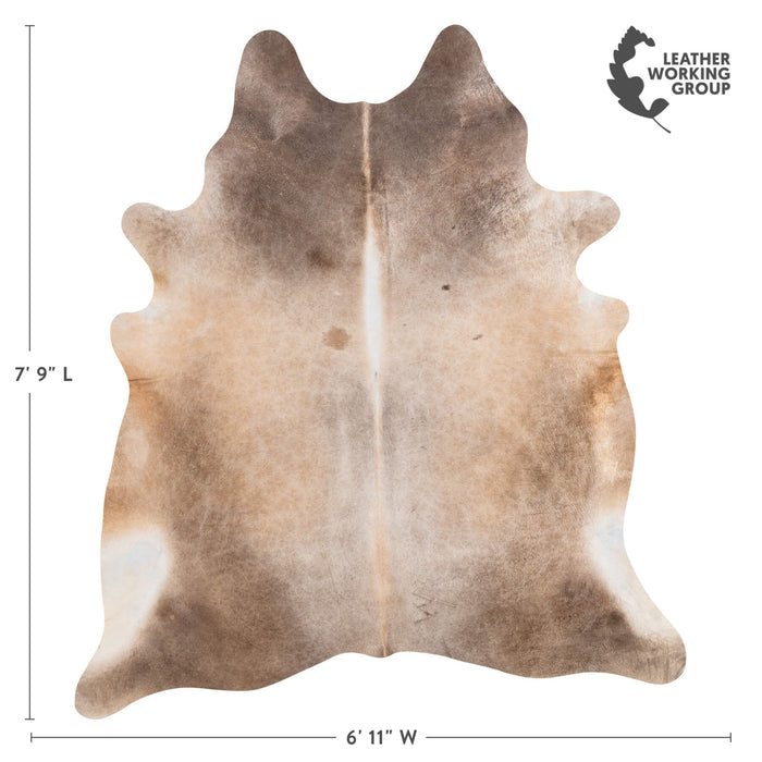 Brazilian Grey Palomino Cowhide Rug Size 7'7" L x 6'6" W 2350