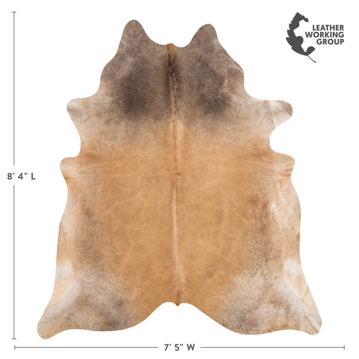 Brazilian Grey Palomino Cowhide Rug Size 7'7" L x 6'6" W 2351