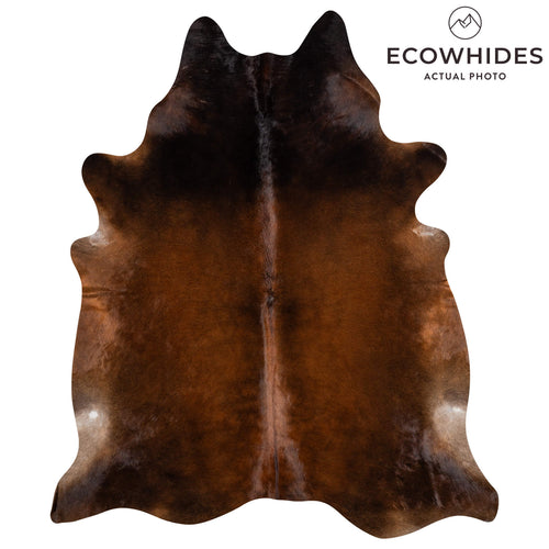 Brazilian Mahogany Cowhide Rug Size 7'7" L x 6'6" W 2353