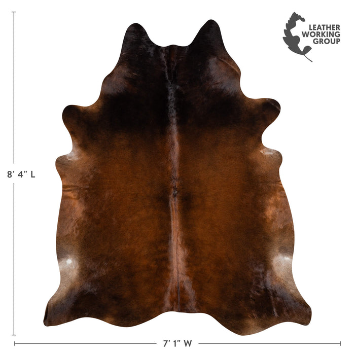 Brazilian Mahogany Cowhide Rug Size 7'7" L x 6'6" W 2353