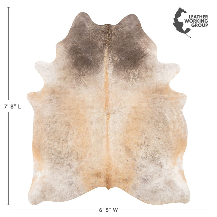 Brazilian Grey Palomino Cowhide Rug Size 7'7" L x 6'6" W 2356