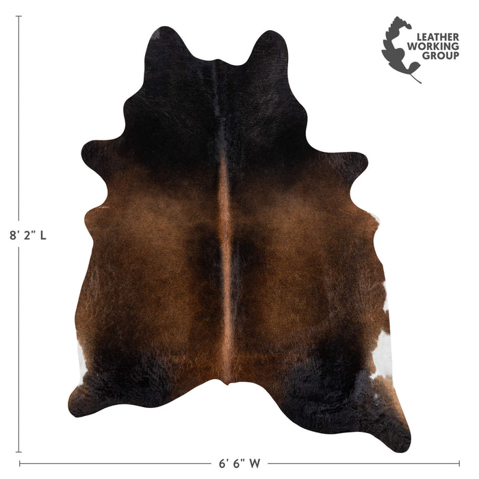 Brazilian Mahogany Cowhide Rug Size 7'7" L x 6'6" W 2358